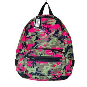 Badgley Mischka Camouflage Backpack 13x12x5 Badgley Mischka Nylon Pink Camo Backpack | eBay main image 3